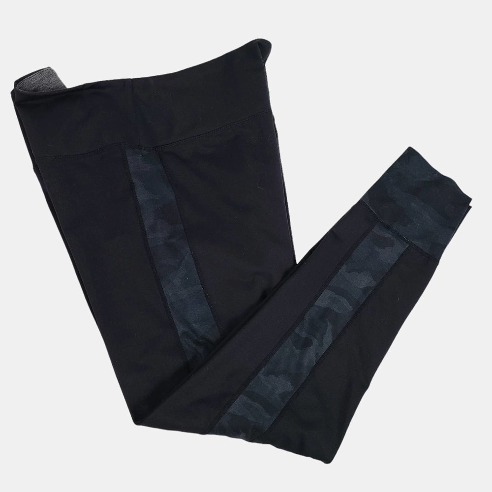 Vuori Asymmetric Block Leggings Black Camo Contrast XLarge - Picture 3 of 12